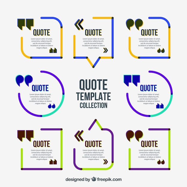 Colored minimalist quote frames