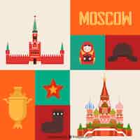 Free vector colored moscow elements