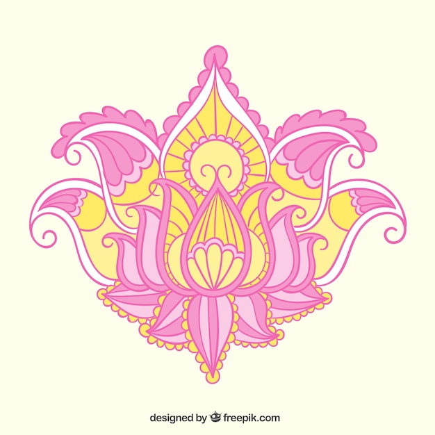 Free vector colored ornamental flower