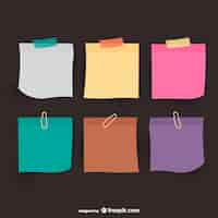 Free vector colored paper notes