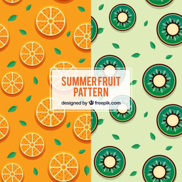 여름 과일 컬러 패턴
