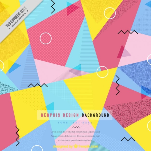 Colored polygonal memphis background