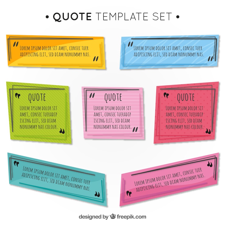 Free Vector colored quote templates