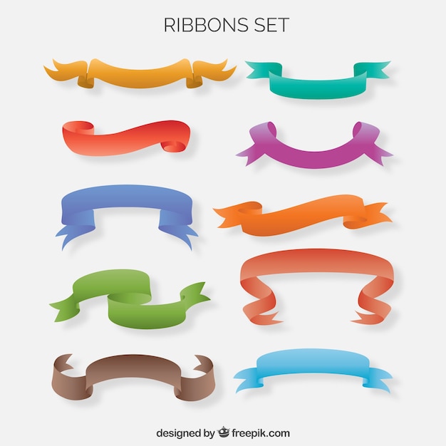 Colored ribbons set