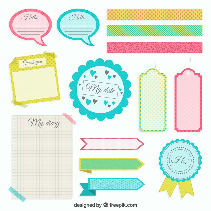 Free Vector colored scrapbooking elements