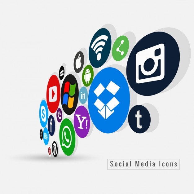 Colorful social icone dei media sfondo