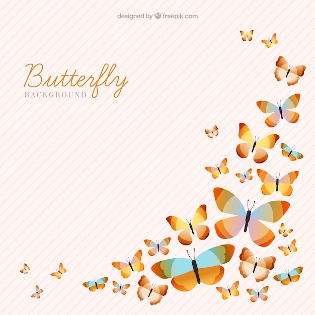 Free vector colored striped butterfly background