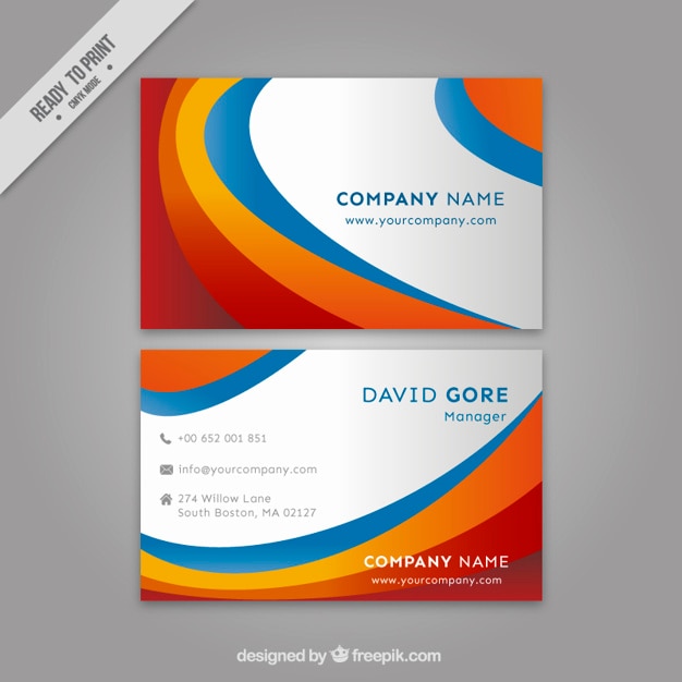 Colored stripes business card