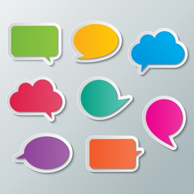 मुफ़्त वेक्टर colored text bubbles