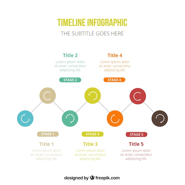 Colored timeline infographic