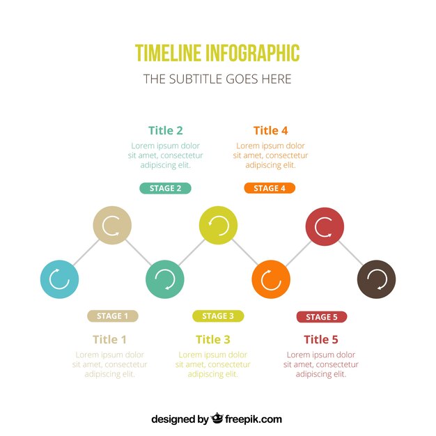 Colored timeline infographic