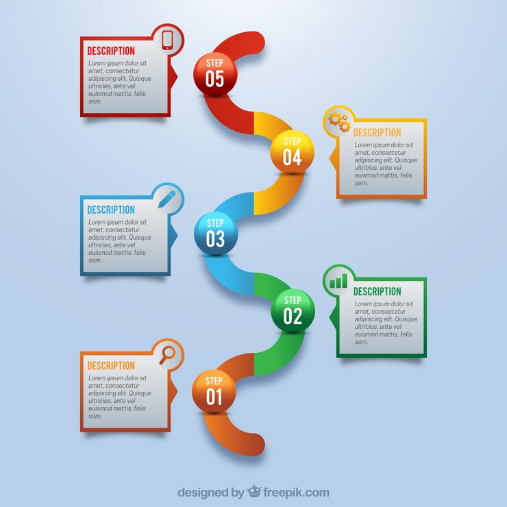 Free Vector colored timeline with infographic elements