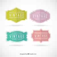 Free vector colored vintage badges