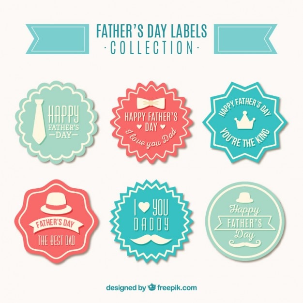 Colored vintage father's day badges