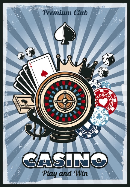 Colored vintage gambling poster