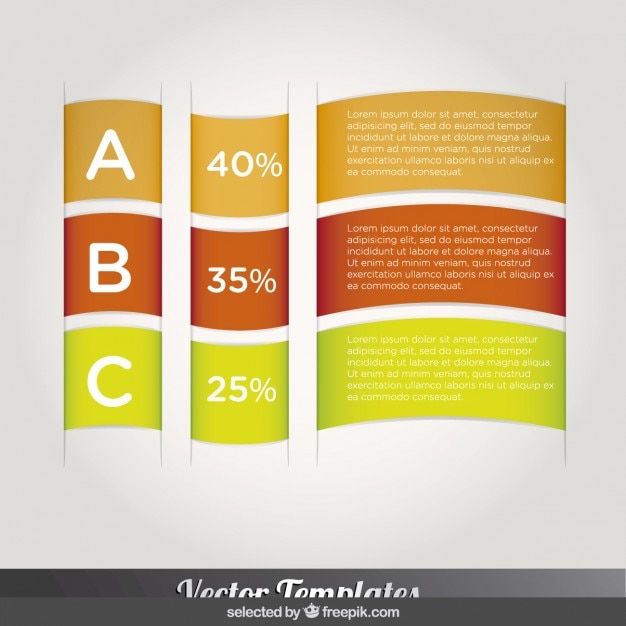 Free vector colored wavy banners infographic