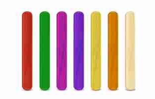 Free vector colored wooden sticks for popsicle a popsticks