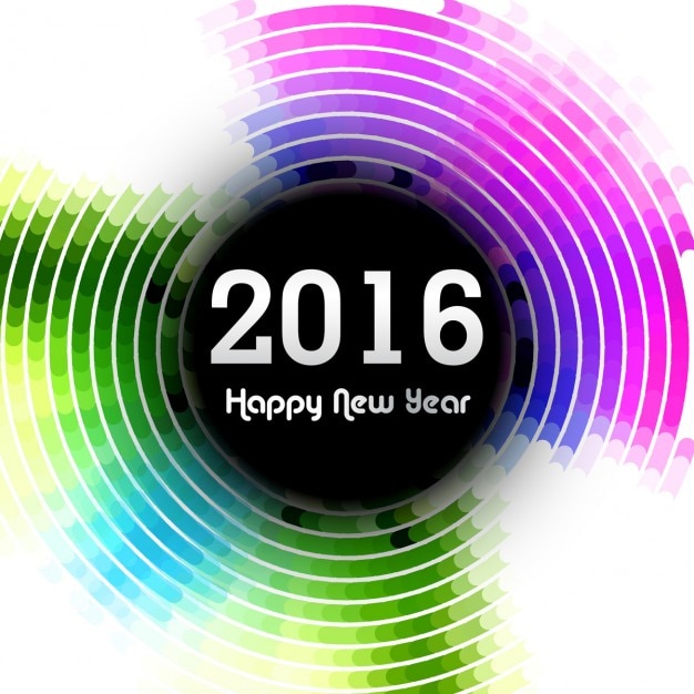 Free vector colorful 2016 new year card