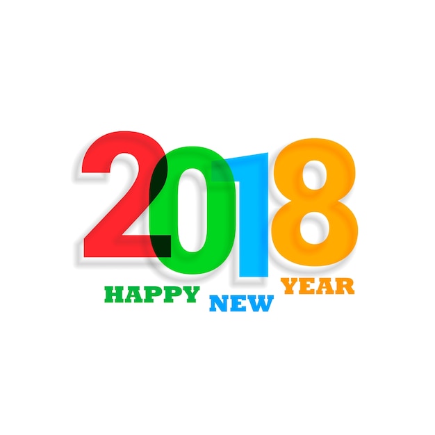 красочный 2018 текст новый год фон