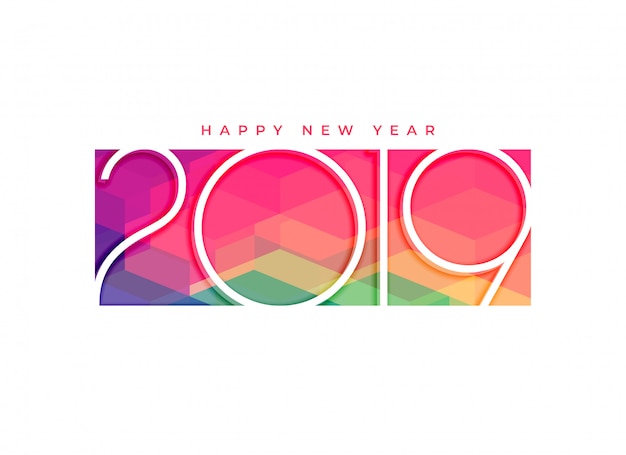 Free vector colorful 2019 happy new year background design