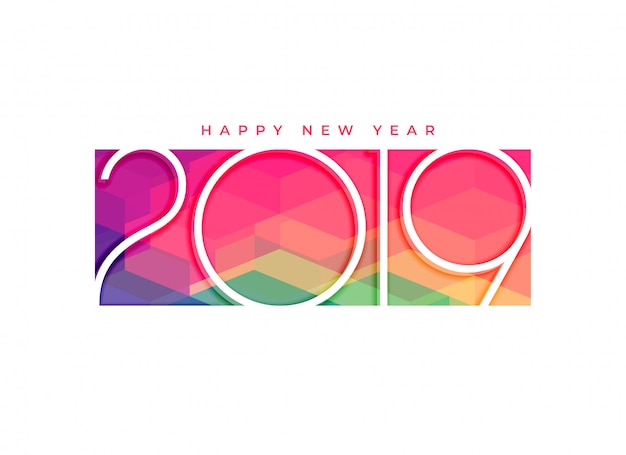 Colorful 2019 happy new year background design