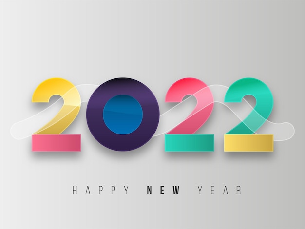 새해 축하를 위한 다채로운 2022 추상 스타일