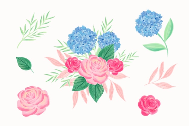 Free vector colorful 2d floral bouquet