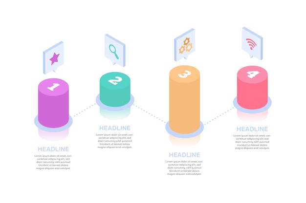 화려한 3d 바 infographic