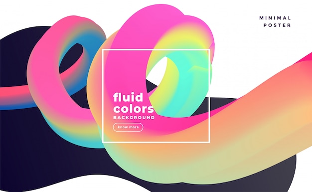 Colorful 3d fluid loop abstract background 