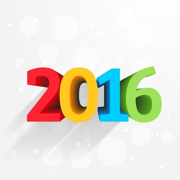 Бесплатное векторное изображение Красочная 3d счастливый новый год дизайн