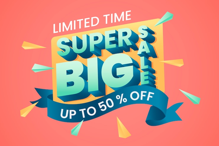 Free Vector colorful 3d sale background theme design