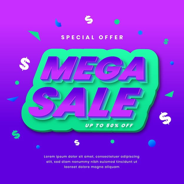 Free vector colorful 3d sales background