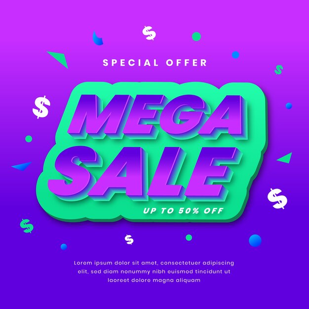 Colorful 3d sales background