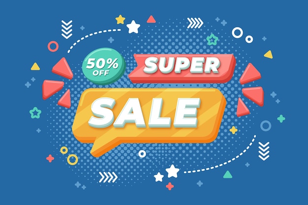 Colorful 3d sales background