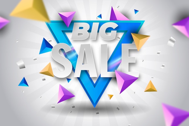 Free vector colorful 3d sales background