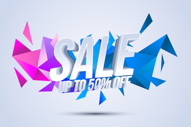 Free vector colorful 3d sales background