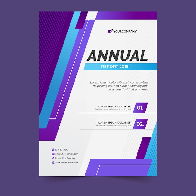 Free vector colorful abstract annual report template