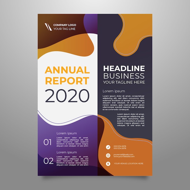 Free vector colorful abstract annual report template