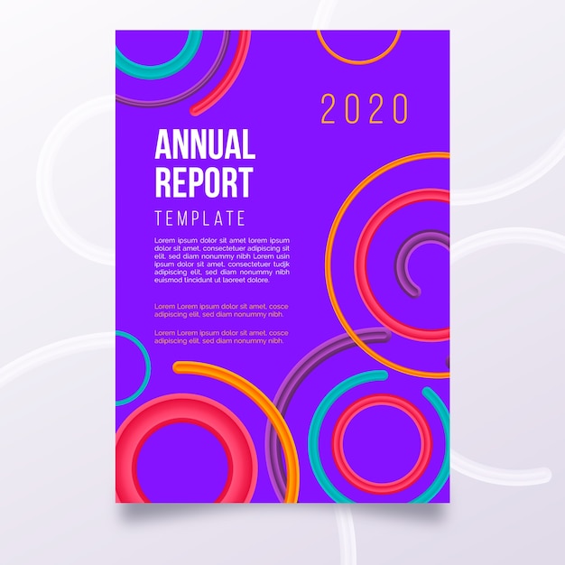 Free vector colorful abstract annual report template