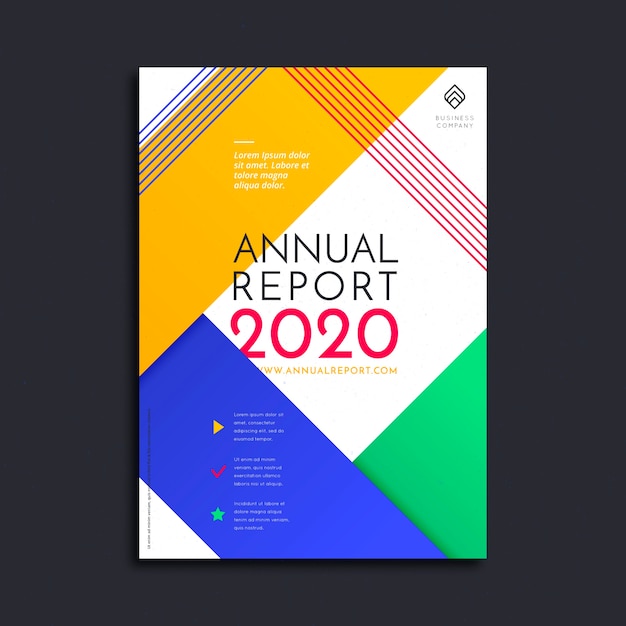 Free vector colorful abstract annual report template