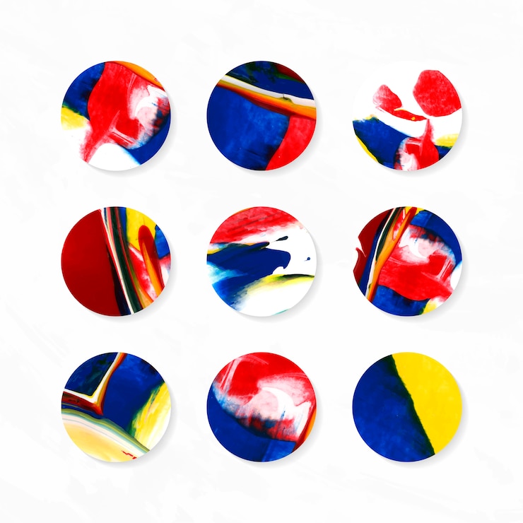 Free Vector colorful abstract art badges