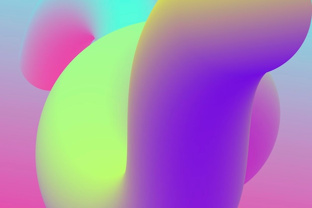 カラフルな抽象的な背景、紫色の3D流体形状ベクトル