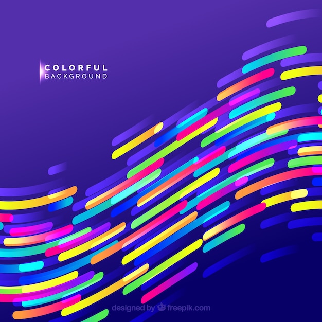 Free vector colorful abstract background with wavy shapes