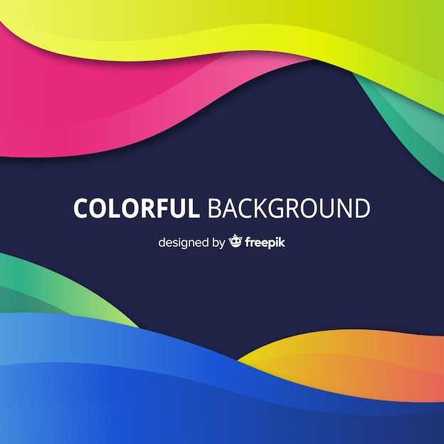 Colorful abstract background with wavy shapes
