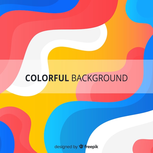 Colorful abstract background with wavy shapes