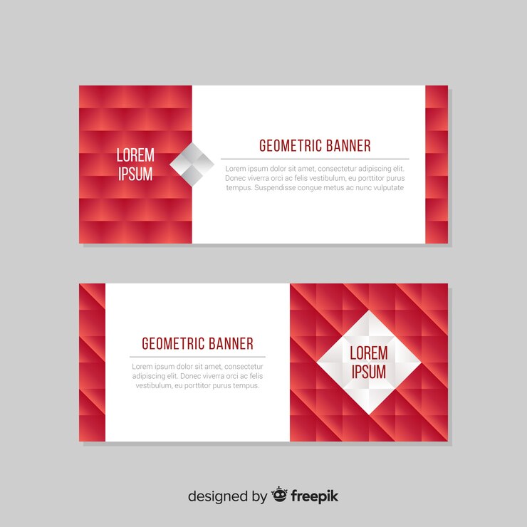 Free Vector colorful abstract banners with geometric shapes