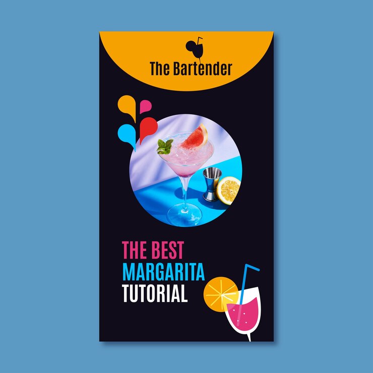 मुफ़्त वेक्टर colorful abstract bartender instagram reel cover