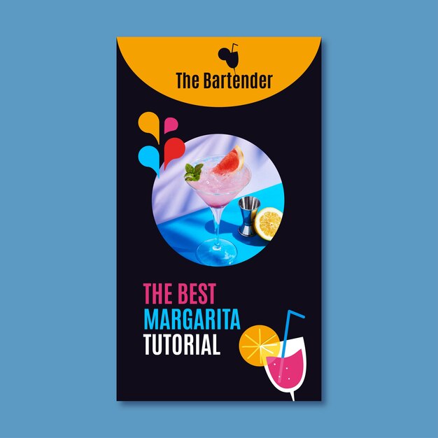 Colorful abstract bartender instagram reel cover