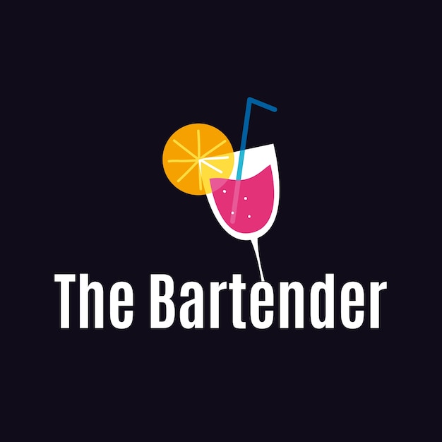 Free vector colorful abstract the bartender logo