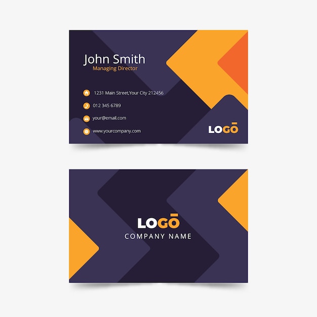 Free vector colorful abstract business card template